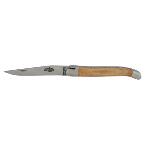 Couteau de laguiole 11 cm bois d'olivier satiné, forge de Laguiole
