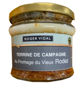 Terrine de campagne au fromage du Vieux Rodez 180 gr, maison Vidal
