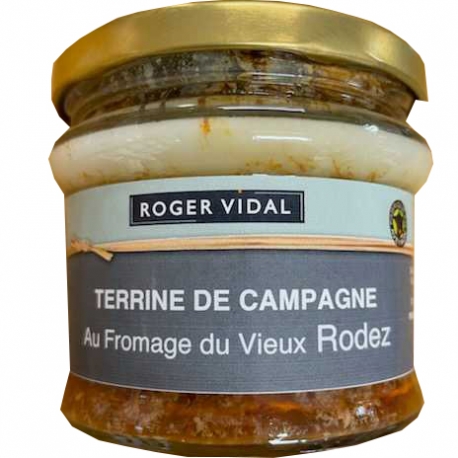 Terrine de campagne au fromage du Vieux Rodez 180 gr, maison Vidal