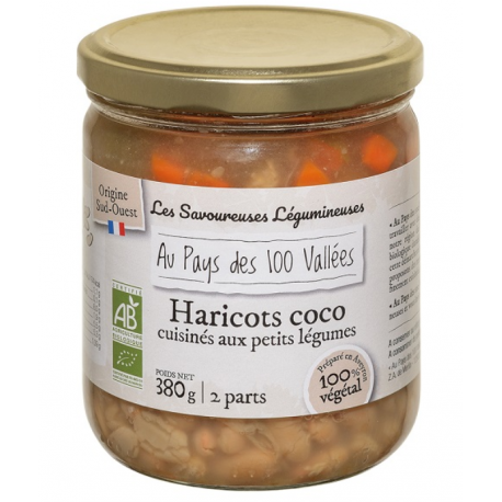 Haricots Coco cuisinés aux petits légumes - 2 parts BIO
