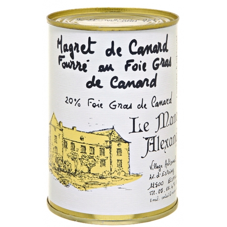 Magret de canard fourré au foie gras 383 gr, manoir d'Alexandre