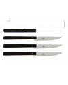 Couteaux de table laguiole Suquet, Sébastien Bras, en fibre végétale composite noire, coffret de 4